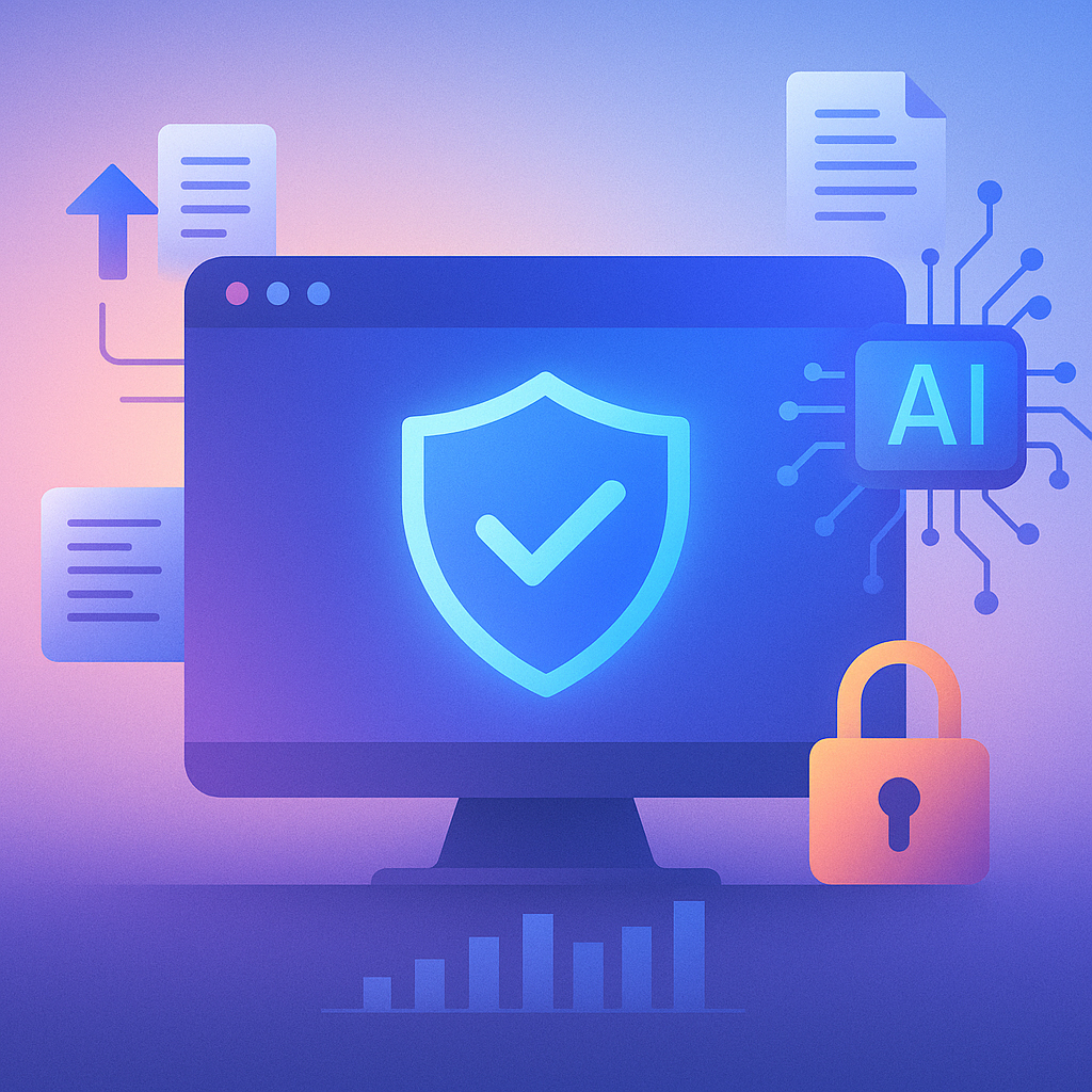 AI-powered inspection and browser security illustration