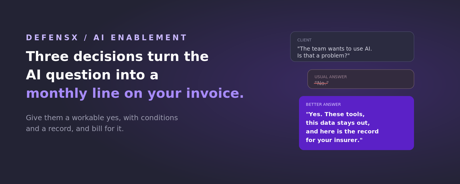 Three decisions turn the AI question into a monthly line on your invoice